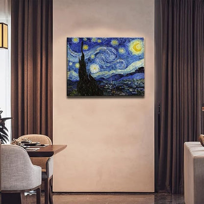 dgbtcart Starry Night, Vincent Van Gogh Canvas Wall art, Classic Paintings Reproduction Pictures Poster, Abstract Artwork Prints for Home Decor
