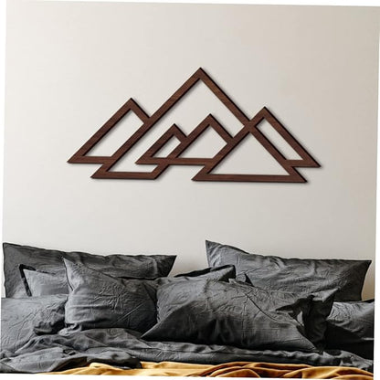 Cabilock Decorative Abstract Wall Decor Wall Ornament Wooden Craft Wood Mountain Decor