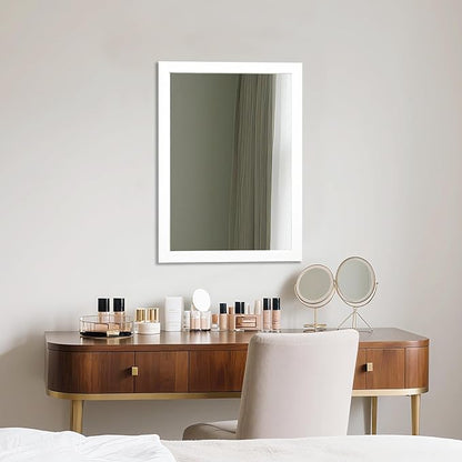 Ruomeng Rectangular Wall Mirror 20" x 28" for Bathroom, Bedroom, Entryway, Living Room, White