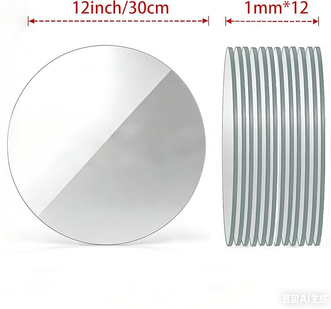 12PCS Acrylic Round Mirrors for Centerpieces for Tables, Round Mirrors Trays Plates for Centerpieces,Wedding Anniversary Christmas Valentine Christmas Party Decorations (12inch/30cm)
