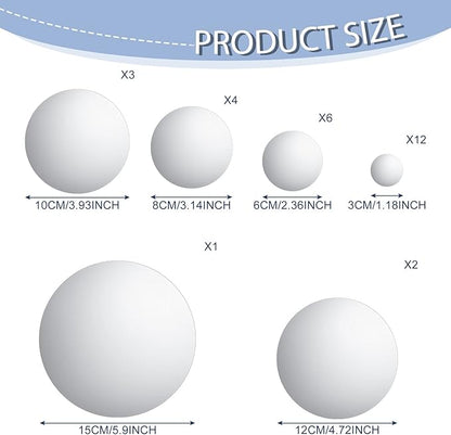 Jetec Real Glass Round Mirror Tiles Frameless Round Wall Mirrors Glass Mirror Tiles Wall-Mount Mirrors with Acrylic Double Sided Adhesive for Bedroom Bathroom Craft (28 Pcs, 1/2/3/4/5/6 Inch)