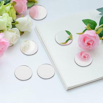 Youeon 200pcs Small Round Glass Mirrors, 1 Inch Round Mirror for Cafts, Mini Circle Mosaic Mirror Tiles for DIY Projects, Traveling, Framing, Decoration