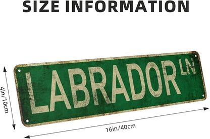 Vintage Signs Labrador Ln Sign Street Sign Retro Metal Sign for Home Bar Coffee Garden Indoor Ourdoor Decor,Aluminium 4x16 Inch