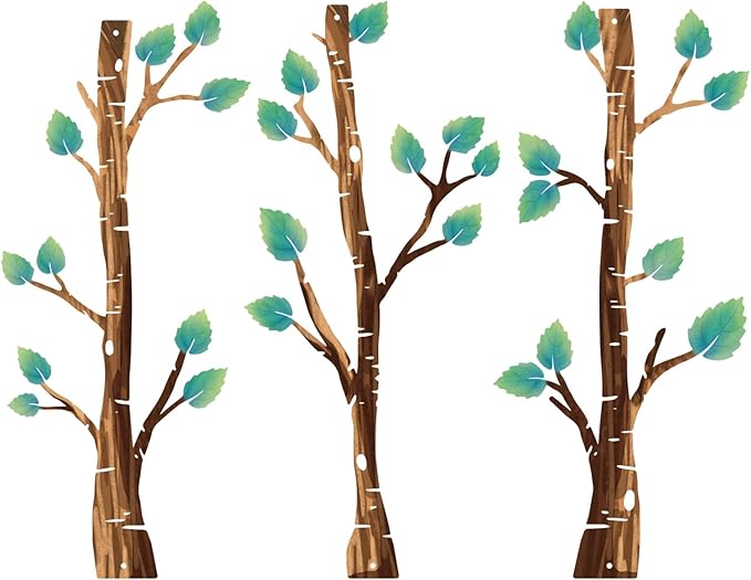 ShxTrade Metal Tree Wall Decor, Birch Tree Wall Art, Tree Branches Vertical Metal Wall Rustic Wall Sculpture for Home Living Room Bedroom Bathroom (Colorful)