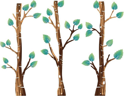 ShxTrade Metal Tree Wall Decor, Birch Tree Wall Art, Tree Branches Vertical Metal Wall Rustic Wall Sculpture for Home Living Room Bedroom Bathroom (Colorful)