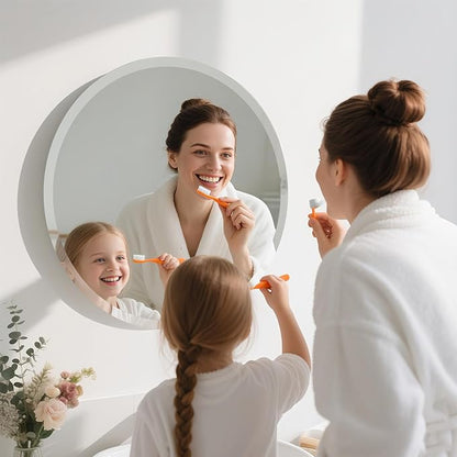 30 Inch Round Frameless Bathroom Mirror, Beveled Round Mirror, Circle Vanity Mirror with 1" Beveled Edge for Bathroom, Entryways, Living Room