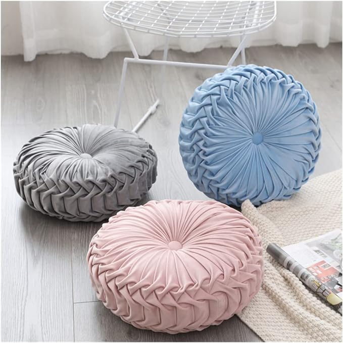 Baiyuruodie Round Velvet Pillow, Sofa Bed Bedroom Decorative Throw Pillow (38cm, Orange)