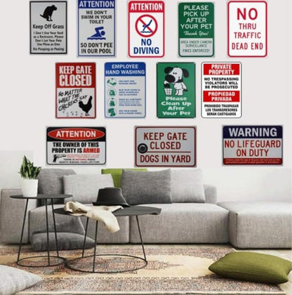 Vintage Metal Sign - Please Do Not Open Gate Dog Planning Escape - Home Wall Decoration 8 x 12 inch