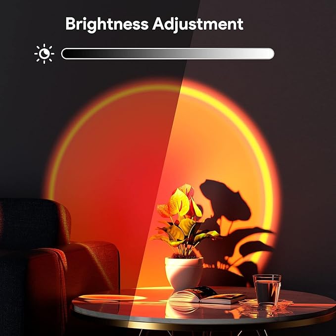 Bavcieu Sunset Lamp Projector Led Lights with APP, Push Button Control Night Light RGB Lights Sun Light Sunrise Lamp 360° Rotation Mood Lighting Home/Room Decor Gifts for Women,Desktop Multicolor