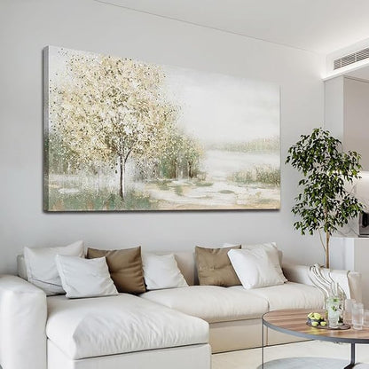 Green Wall Art Canvas Wall Art Decor Spring Scene Nature Landscape Wall Painting Decorations Artwork Wall Art Prints Pictures For Room Living Room Bedroom Office Decor 20x40 Inch