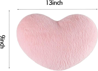 2PCS Throw Pillows Heart Pillow Home Decor Decorative Couch Pillows Bed Pillows Outdoor Pillows Valentine Gifts,Pink 9"*13"