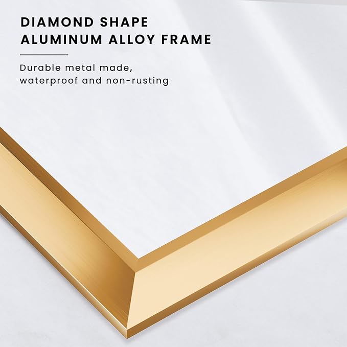 Amorho 24x32 Inch Bathroom Mirror, Gold Thick Metal Framed Wall Mirrors for Over Sink, Wall-Mounted Mirrors Perfect for Bedroom, Living Room, Entryway, Rectangle (Horizontal/Vertical).
