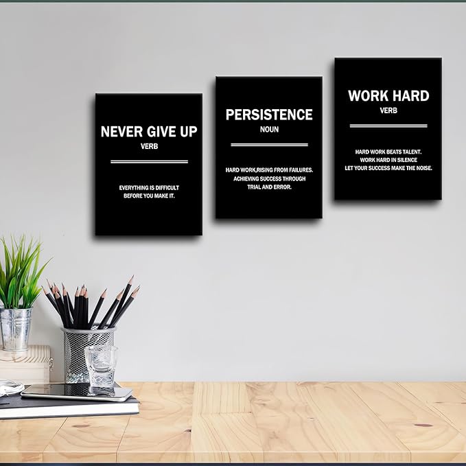 Inspirational Wall Art Successful Entrepreneur Quotes Poster Printing 3 Pieces Always Remind Yourself Posters Print for Living Room Teens Room Gym Workplace Artwork Ready to Hang [36''W X 16''H]