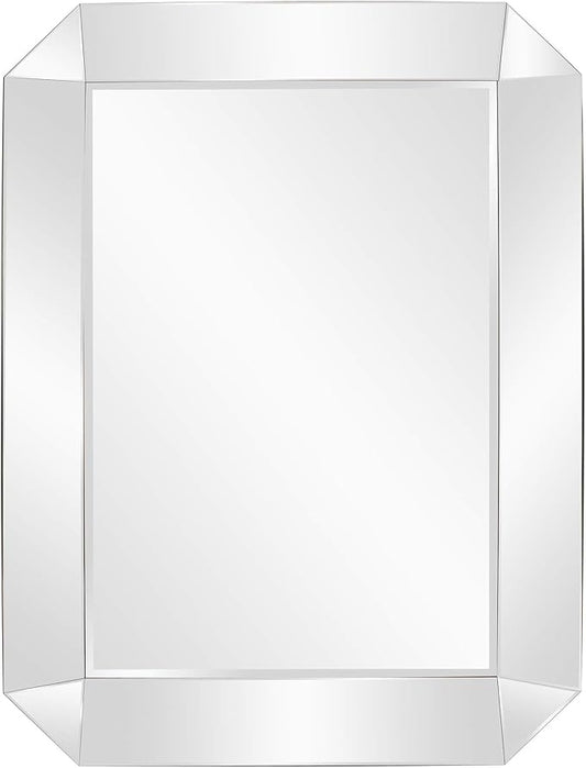 Howard Elliott Collection Sybil Leaner Full Length Mirror, Oversized Modern All Glass Frame Floor or Wall Mirror, Standing or Leaning Vanity for Living Room, Bedroom & Home Decor Display, 74 x 54 Inch