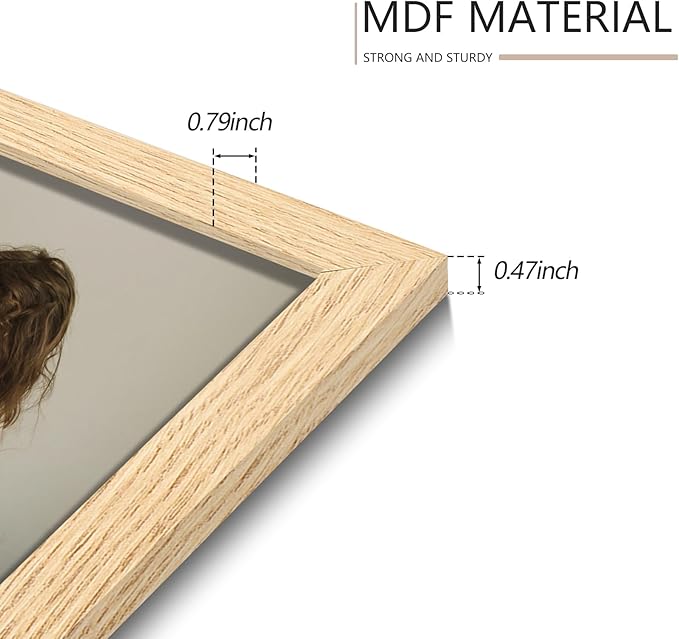 YESKAY 8x8 Picture Frame Set of 9, Photo Gallery Wall Frame Set, Display Pictures 4x4 with Mat or 8 x 8 Without Mat, Square Frame Picture Frames Collage Wall Decor, Natural Oak