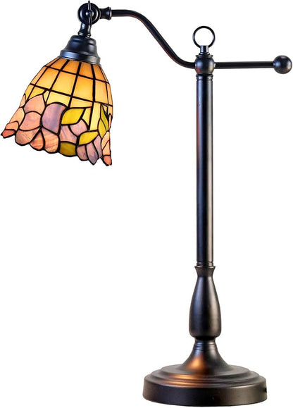 Dale Tiffany TA25029 Tiffany Desk Lamp with Handmade Stained Glass Shade, De Anaza, Multicolor, 24-Inch Tall
