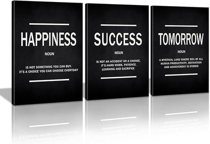 KAWAHONE Success Quotes Wall Art, Motivational Entrepreneur Tomorrow Poster Inspirational Happiness Wall Hanging Picture Decor for Home Office Workplace Gift for Business Leadership Men Women Ready to