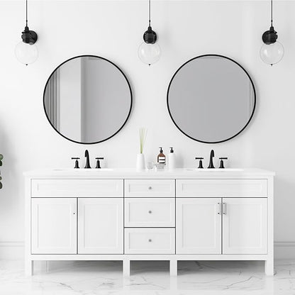 Black Round Mirror 22 inch