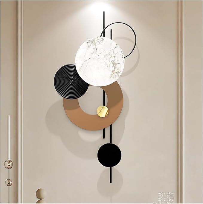 HEBOIX Large Metal Wall Decor Modern Metal Wall Art 3D Wall Sculptures Handmade Wall Hanging Decoration for Living Room Dinning Room Bathroom Entryway Kitchen Office (19''Lx39''W)