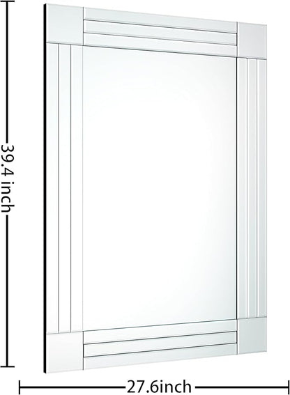 40"x28" Decorative Wall Mirror Gorgeous Silver Mirror for bedrooms, bathrooms, entryways hallways, Living Room and Dining Room Walls