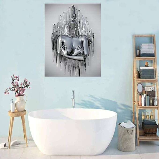 ZMURED 3D Wall Art Decor Artwork Figure Statue Modern Art Canvas Painting,Large Wall Art for Bathroom Bedroom Decoration