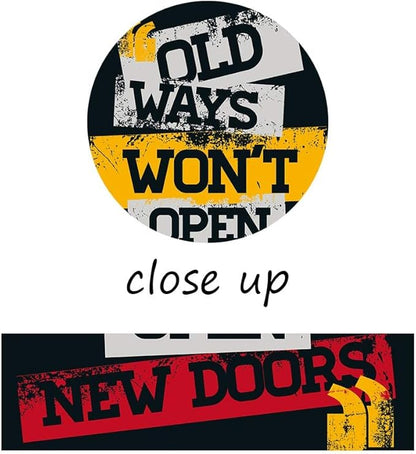 Large Size Modern Home Decor Motivational Entrepreneur Quotes Old Ways Won't Open New Doors Giclee Canvas Paingtings Posters for Study Room Classroom Gym Wall Decor Framed Ready to Hang-28 Wx44 H
