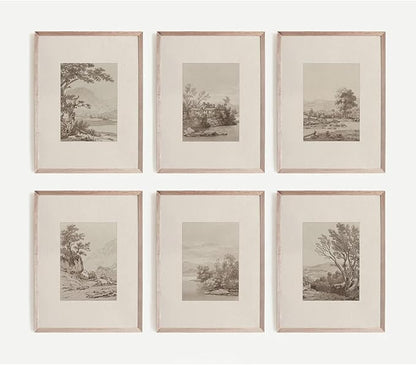 Joocrise Neutral Wall Art Decor Set of 6 Vintage Canvas Wall Art Rustic Farmhouse Wall Art Botanical Prints Country Pictures Neutral Vintage Artwork for Living Room Bedroom 8x10 Inch Unframed