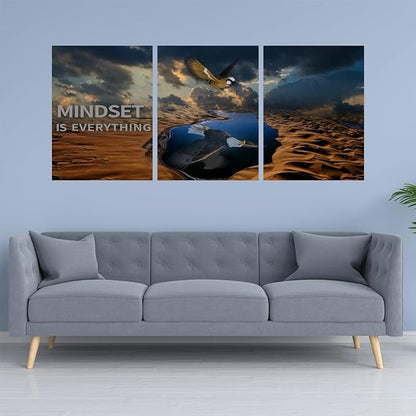 3 Panels Inspirational Canvas Poster Motivational Wall Art Inspirational Wall Art Entrepreneur Quotes Artwork Painting Picture for Framed Home Decoration Living Room office bedroom 48" W x 24" H