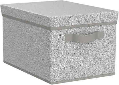 GRANNY SAYS Storage Bins with Lids, Keepsake Memory Box, Storage Basket with Lid, Closet Storage Organizer Bins, Decorative Storage Boxes, Gray, 3-Pack