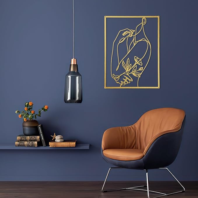 GOKURVG Wall Decor 3pcs Wall Art Modern Wall Sculpture Wall Decor for Living Room Wall Art Decor Abstract Wall Decor Decorative Wall Hanging Decor for Indoor Wall Décor Gold