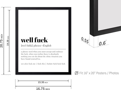 Poster Master Definition Print - Typography Poster - Dictionary Art - Minimal Gift for Men & Women - Funny Wall Decor for Dorm, Bedroom or Living Room - 16x20 Black Framed