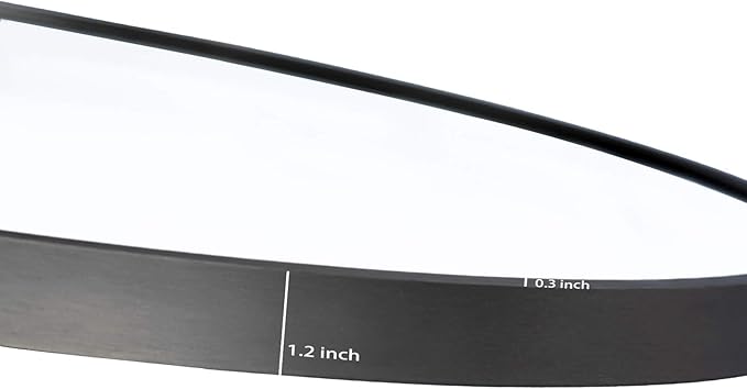 Itrue 24 Inch Round Wall Mirror, Brushed Black Metal Framed Circle Bathroom Mirror, Silver-Backed HD Tempered Glass Vanity Mirror for Over Sink, Living Room, Entryway, Hallway
