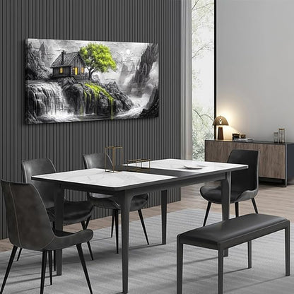 ERQINHUA Black And White Wall Art Canvas Wall Painting For Living Room Large Wall Decor For Bedroom Office Mural Green Tree Landscape Picture Artwork Modern Inspiration Posters Home Decor 24"X48"