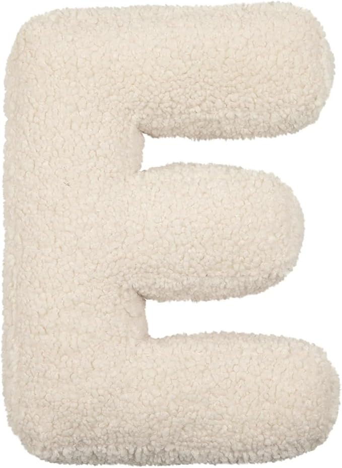 Letter Pillow English Letter Plush Pillow Cozy Lambswool Initial Throw Pillow Alphabets Letter Decorative Cushion Comforting Huggable Stuffed Cushion for Bedroom Sofa（15.7 * 13.8 * 3.9 in）