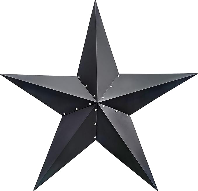 VIVICOMFY 48" Black Barn Star Metal Wall Hanging Decor - Outdoor & Indoor, Rust Resistant, Weatherproof - Perfect for Living Room & Farmhouse Decor