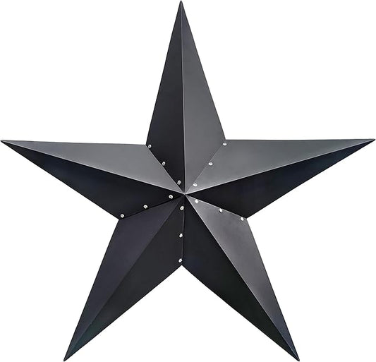 VIVICOMFY 48" Black Barn Star Metal Wall Hanging Decor - Outdoor & Indoor, Rust Resistant, Weatherproof - Perfect for Living Room & Farmhouse Decor