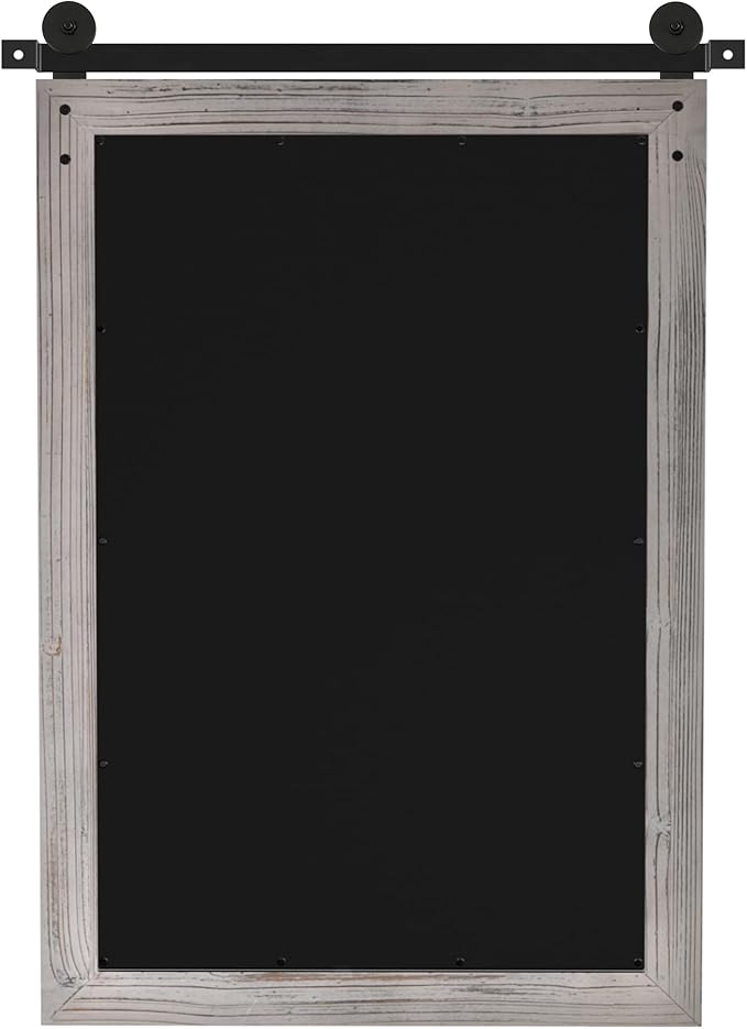 COGOOD Bathroom Mirrors for Over Sink - 22 x 30 Farmhouse Barn Door Wall Mirror for Bathroom, Living Room, Entryway Wall Decor Grey