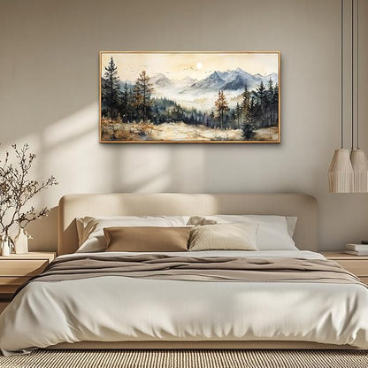 QIYILEXWART Wood Framed Large Canvas Wall Art For Living Room Wall Decor For Bedroom Office Wall Decorations The Forest Paintings Farmhouse Pictures Artwork Room Modern Home Decor