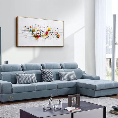 ERQINHUA Abstract Large Canvas Wall Art Living Room Boho Wall Decor For Bedroom Office Decorations Geometric Wall Paintings Minimalism Pictures Artwork Modern Home Decor Wood Framed 24x48 In