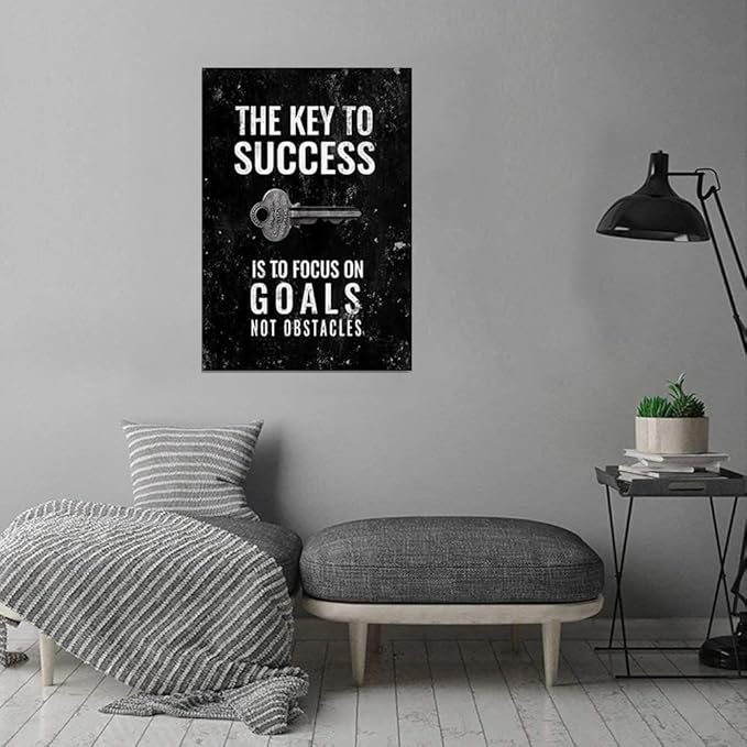 Yatsen Bridge Abstract Creative Inspiring Wall Art for Office Home Wall Decor HD Print Success Key Positive Sayings Gift Choice for Men and Women Dinning Room Kitchen Decor Ready to Hang-24x36 inches