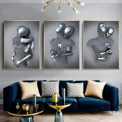 3 PC Wall Art Decor Artwork Figure Statue Modern Art Canvas Painting,Large Wall Art for Bathroom Bedroom Decoration（No Frame