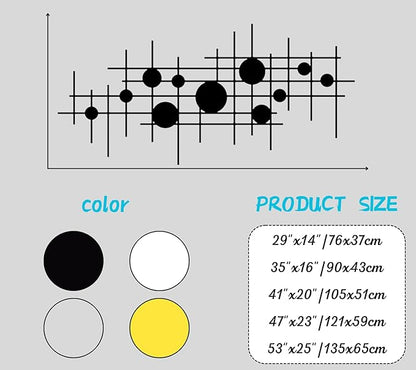 Cadeali Geometric Metal Wall Art, Metal Abstract and Geometric Wall Decor, Minimalist Line Art, Modern Decor, Living Room, Bedroom,Office Hangings(Gold, 29"x14"|76x37cm)