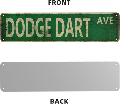 Vintage Signs Dodge Dart Ave Sign Street Sign Retro Metal Sign for Home Bar Coffee Garden Indoor Ourdoor Decor,Aluminium 4x16 Inch