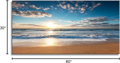 YYYYHPP YP1975 Beach Pictures Wall Art Beach Sunrise Over The Tropical Sea Pictures Print on Canvas Beach Wall Decor Beach Paintings for Home Decor Stretched and Framed Easy to Hang