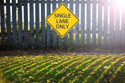 Metal Single Lane Only Street Road Warning Sign- 12x12 Inches, Rust Free,Fade Resistant,Decorative Sign Tin Plaque Wall Metal Tin Decor,Outdoor Art for Country Decoration - with Pre-Drilled Holes