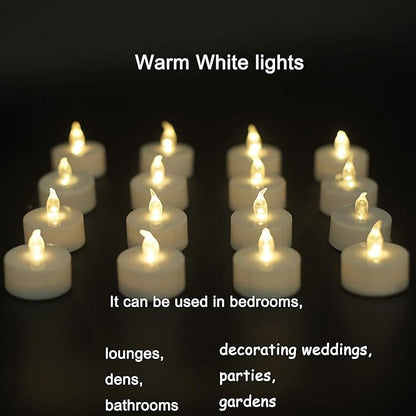 Nancia Tea Lights, 200PACK Flameless LED Tea Lights Candles, Flickering Warm White, 200 Hours Battery-Powered Tea Light, Ideal Party, Wedding, Birthday, Gifts Home Decoration
