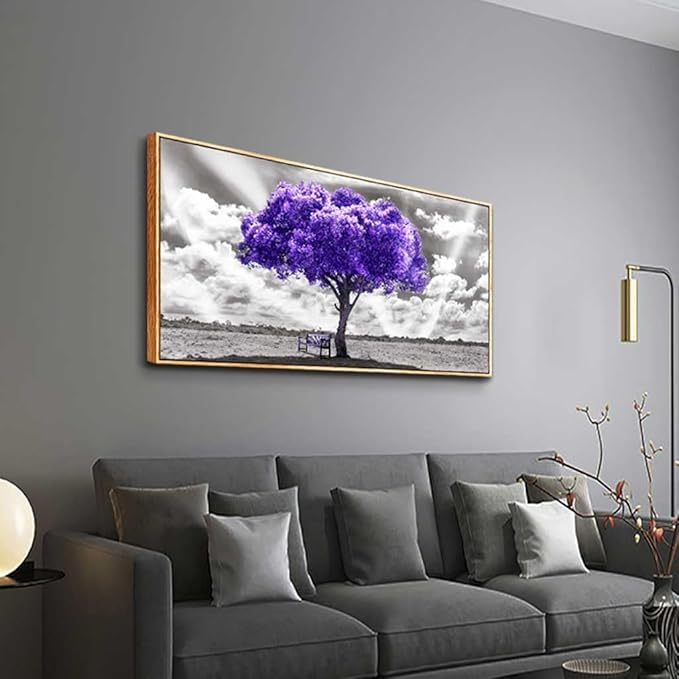 hyidecorart Large Size Wall Decor For Living Room Wood Framed Canvas Wall Art For Bedroom Decoration Office Pictures Artwork Abstract Black and White Wall Painting Ready to Hang 24" x 48"