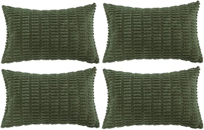 Fancy Homi 4 Packs Decorative Throw Pillow Covers for Living Room Couch Bed, Modern Farmhouse Boho Home Décor Accent Cushion Case, 24" x 16", Olive Green