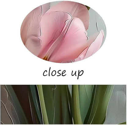 Tulips Wall Art Flowers Pictures Pink Bathroom Decor Modern Spring Floral Paintings Canvas Prints Artwork for Living Room Bedroom Home Decoration Framed