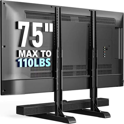 Universal TV Stand for 19-75 Inch LCD LED TVs, Height Adjustable TV Legs Replacement Hold up to 110 lbs, Table Top TV Stand Base, Max VESA 800X600mm